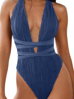 ZAFUL Women's One Piece Swimsuit Blue